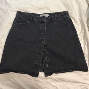 Black Denim Skirt
